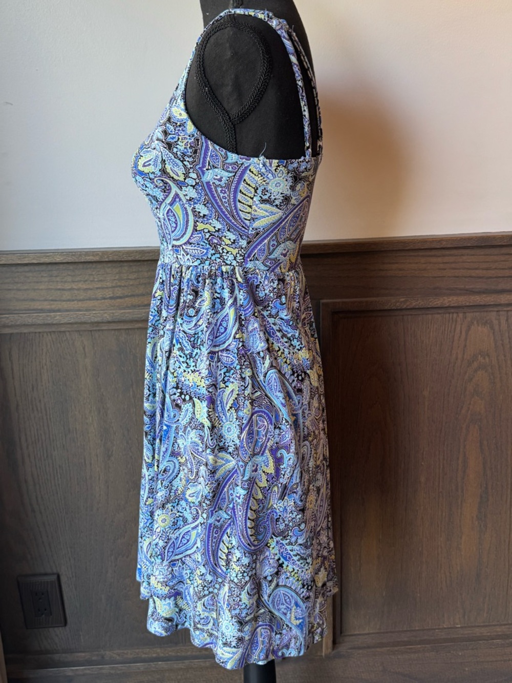 Lascana Sleeveless Paisley Print Sundress in Blue small - Picture 3 of 8